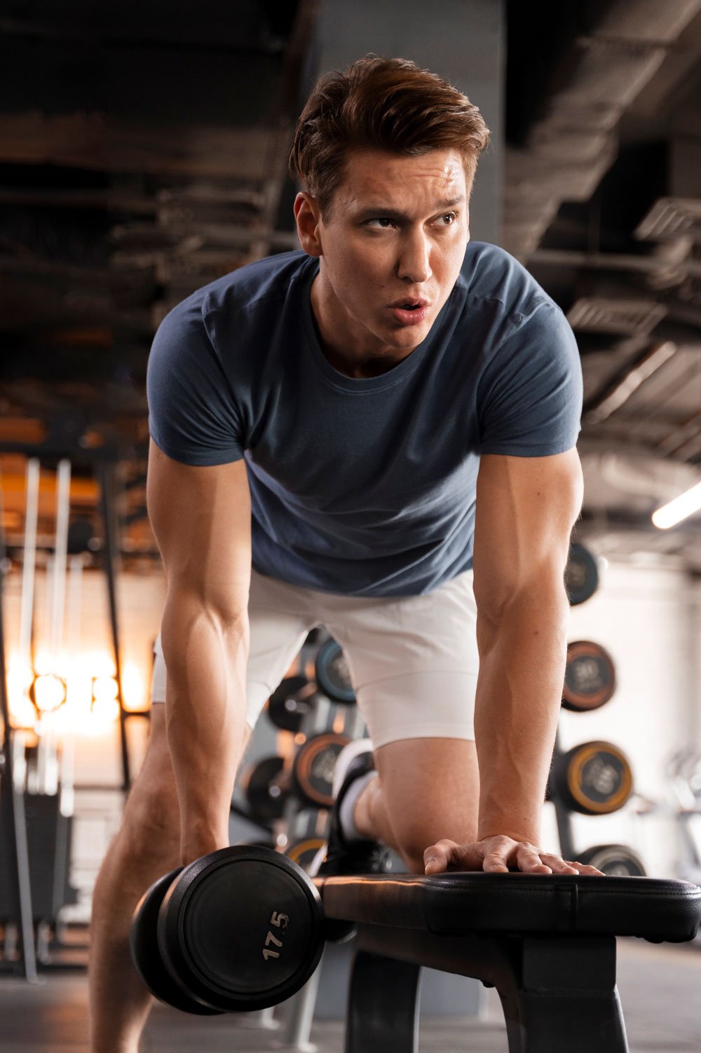 Man working out in gym